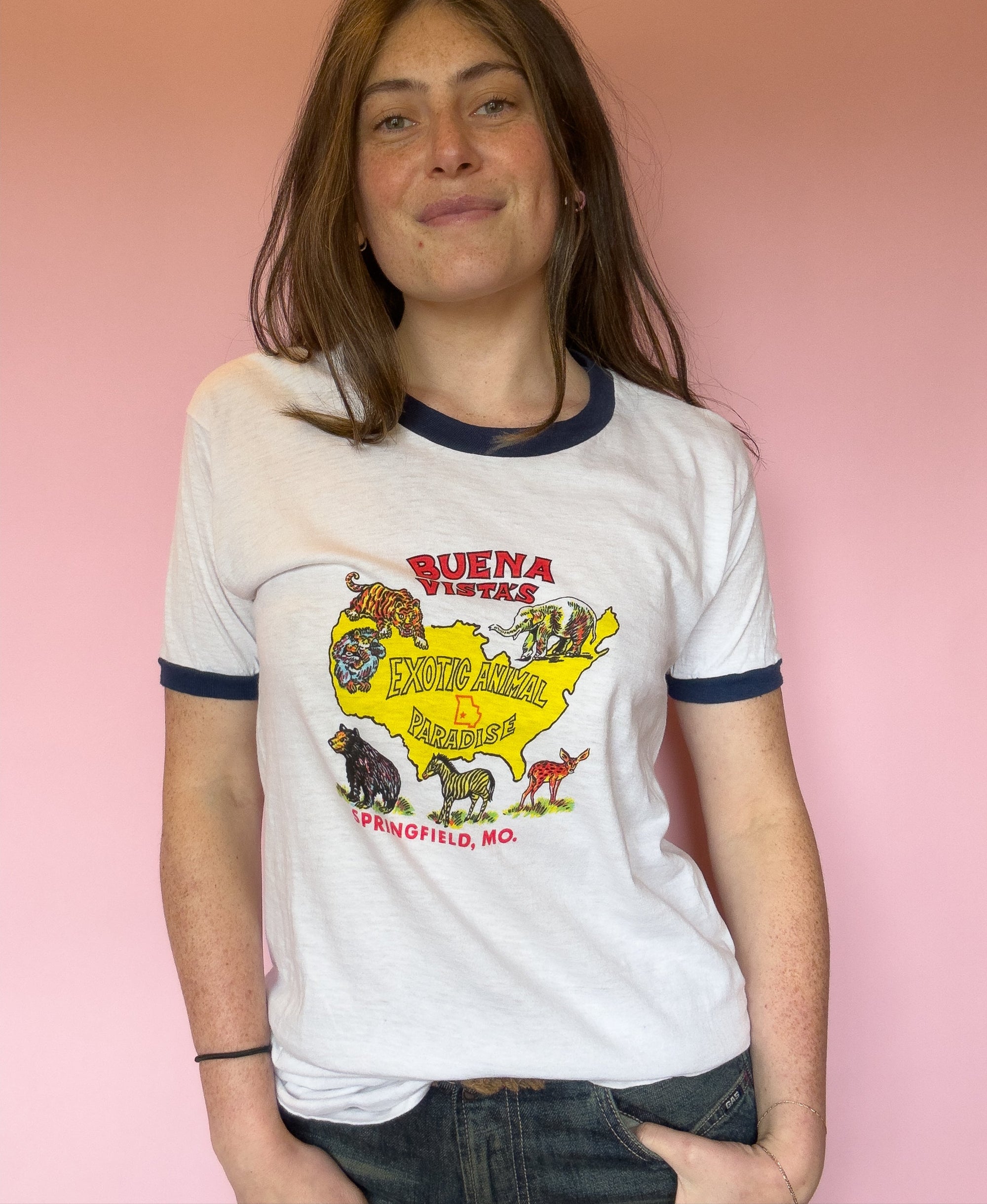 1970S SCREEN STARS EXOTIC ANIMALS RINGER T-SHIRT