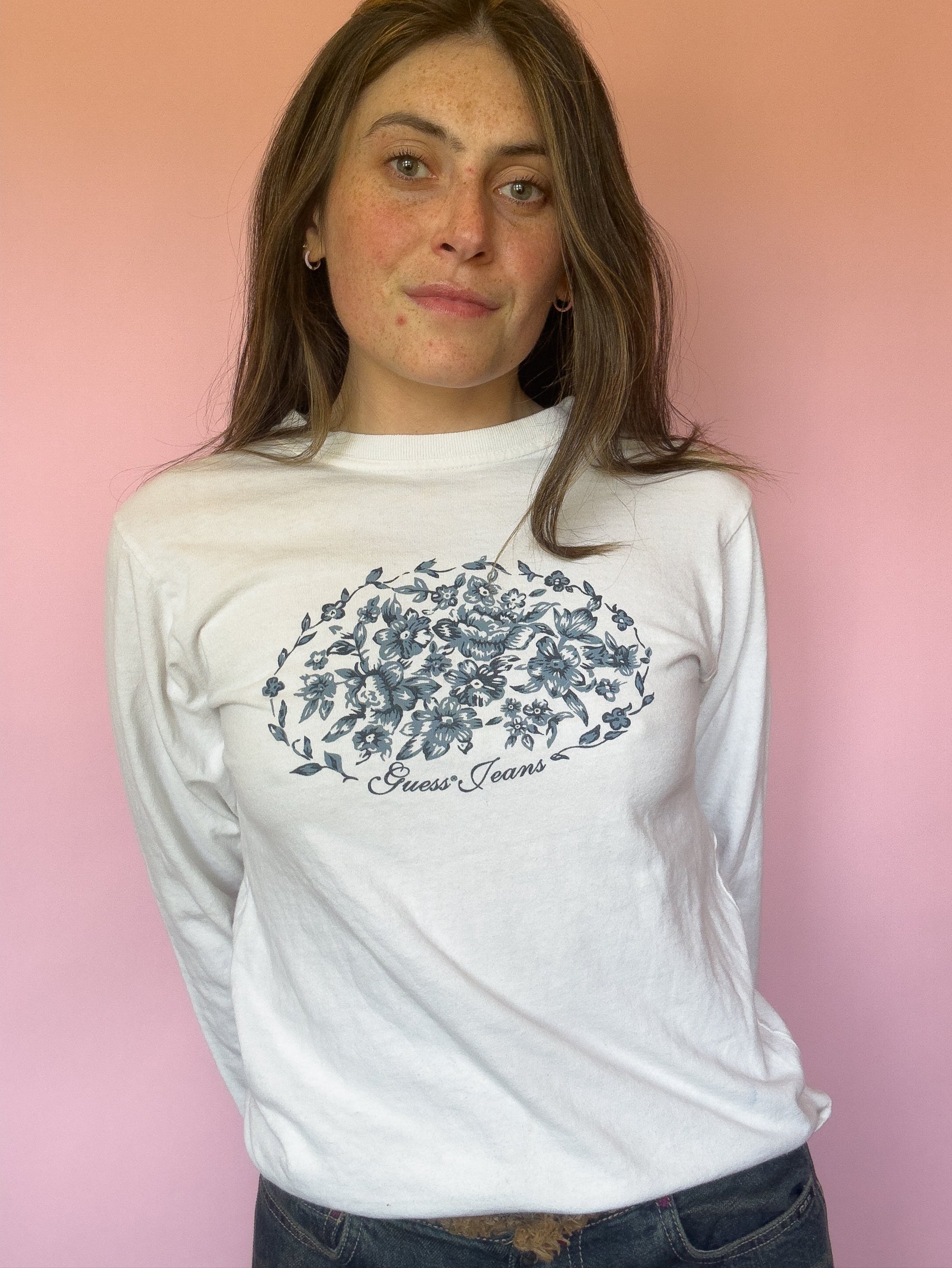 1990S GUESS USA FLORAL T-SHIRT
