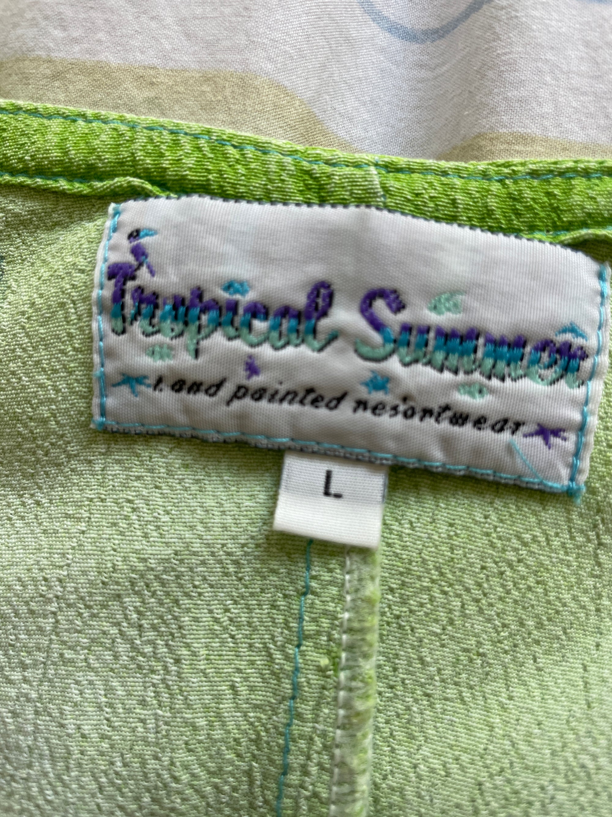 1990S TROPICAL SUMMER BLUE CRUSH TOP