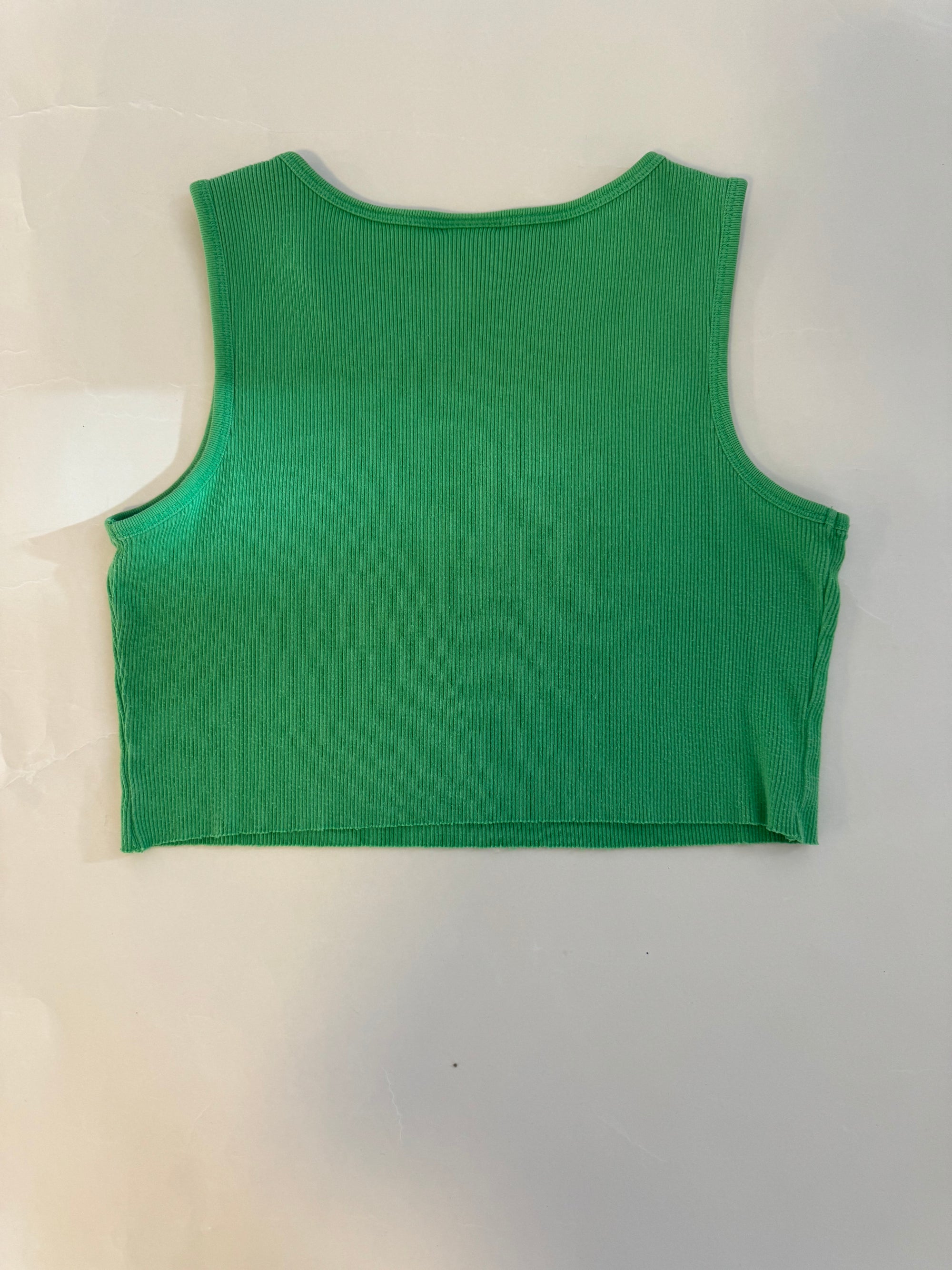Y2K CLASSIC ELEMENTS LIME GREEN CROPPED TANK TOP