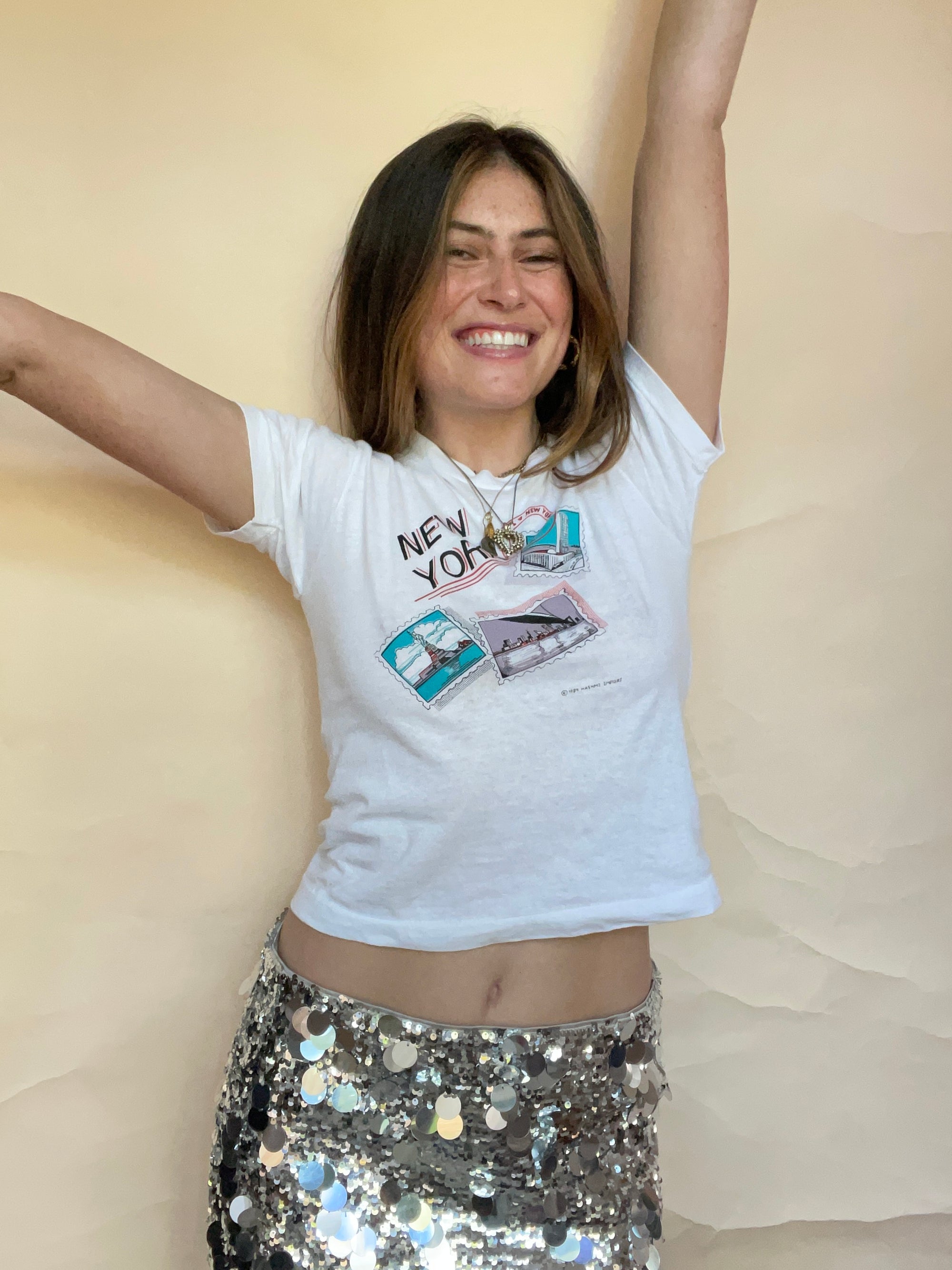 1989 SCREEN STARS NYC STAMPS BABY TEE