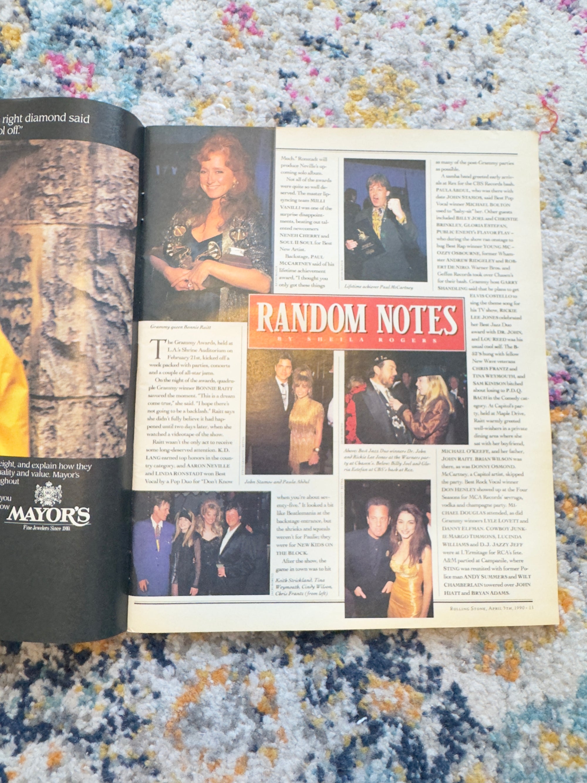 ROLLING STONE MAGAZINE AEROSMITH APRIL 5TH 1990