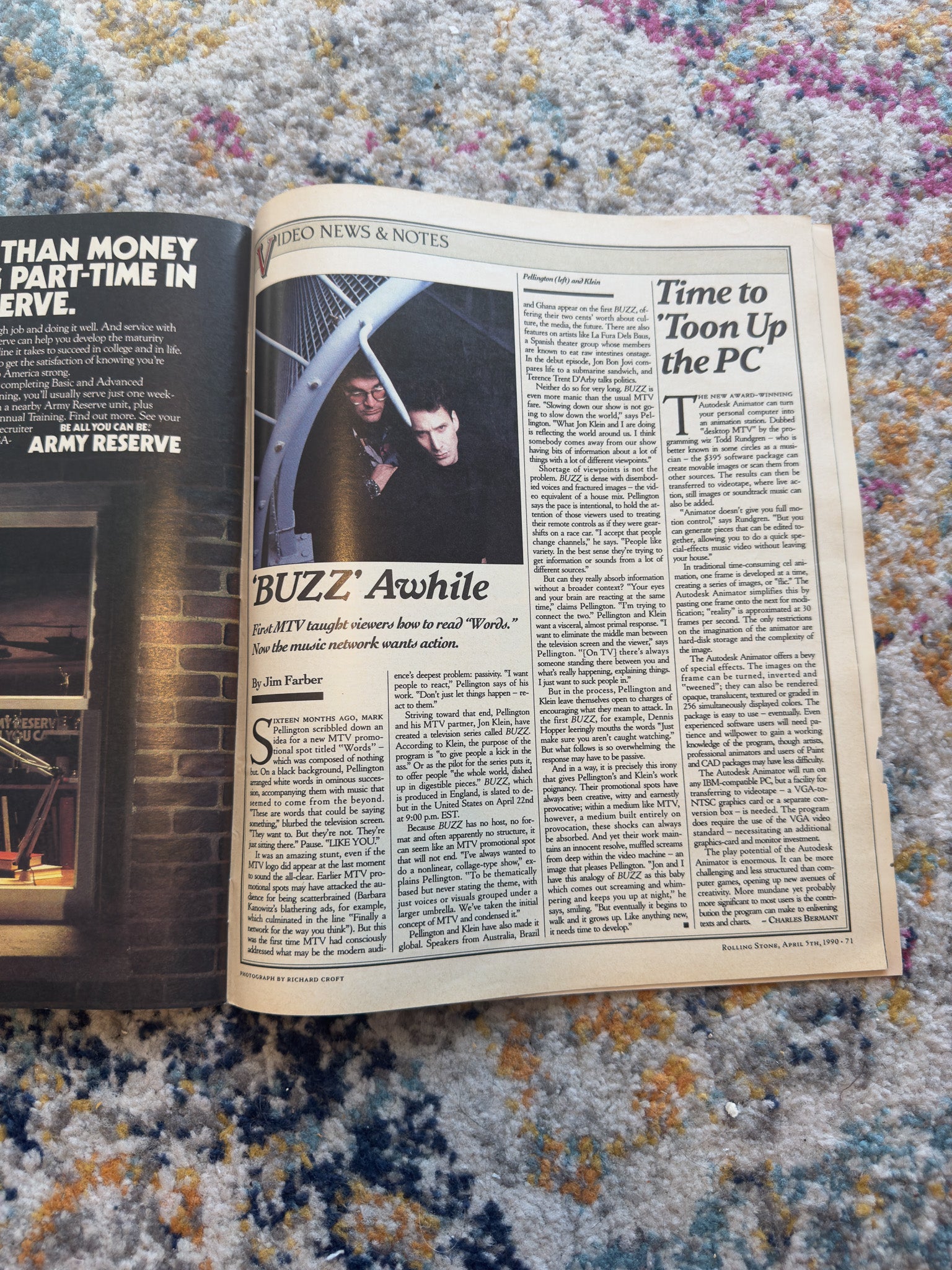 ROLLING STONE MAGAZINE AEROSMITH APRIL 5TH 1990
