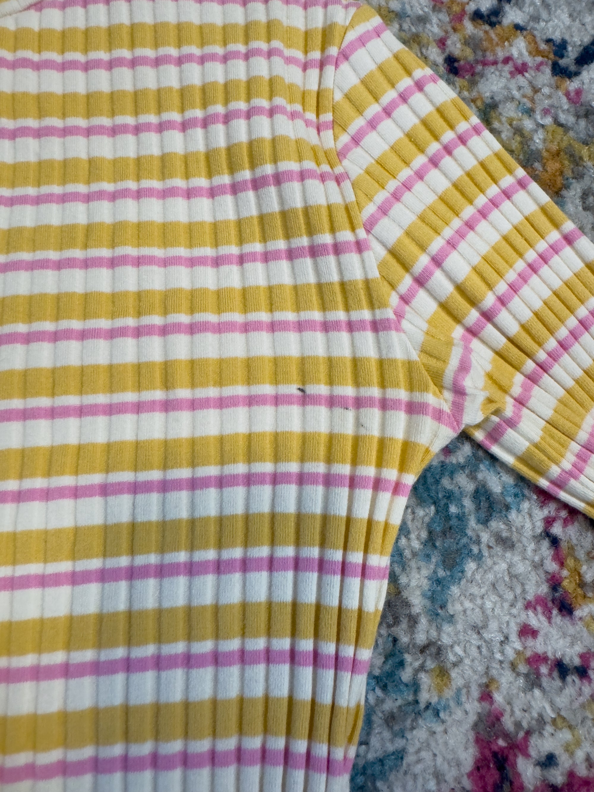 AFENDS SUNFLOWER & BUBBLEGUM STRIPED TOP