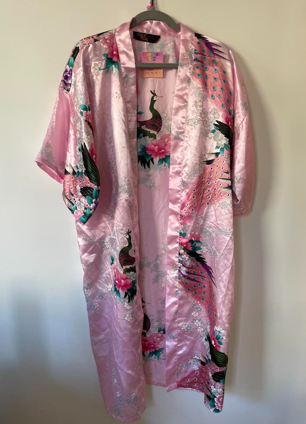 PEACOCK AND LOTUS FLOWER KIMONO ROBE