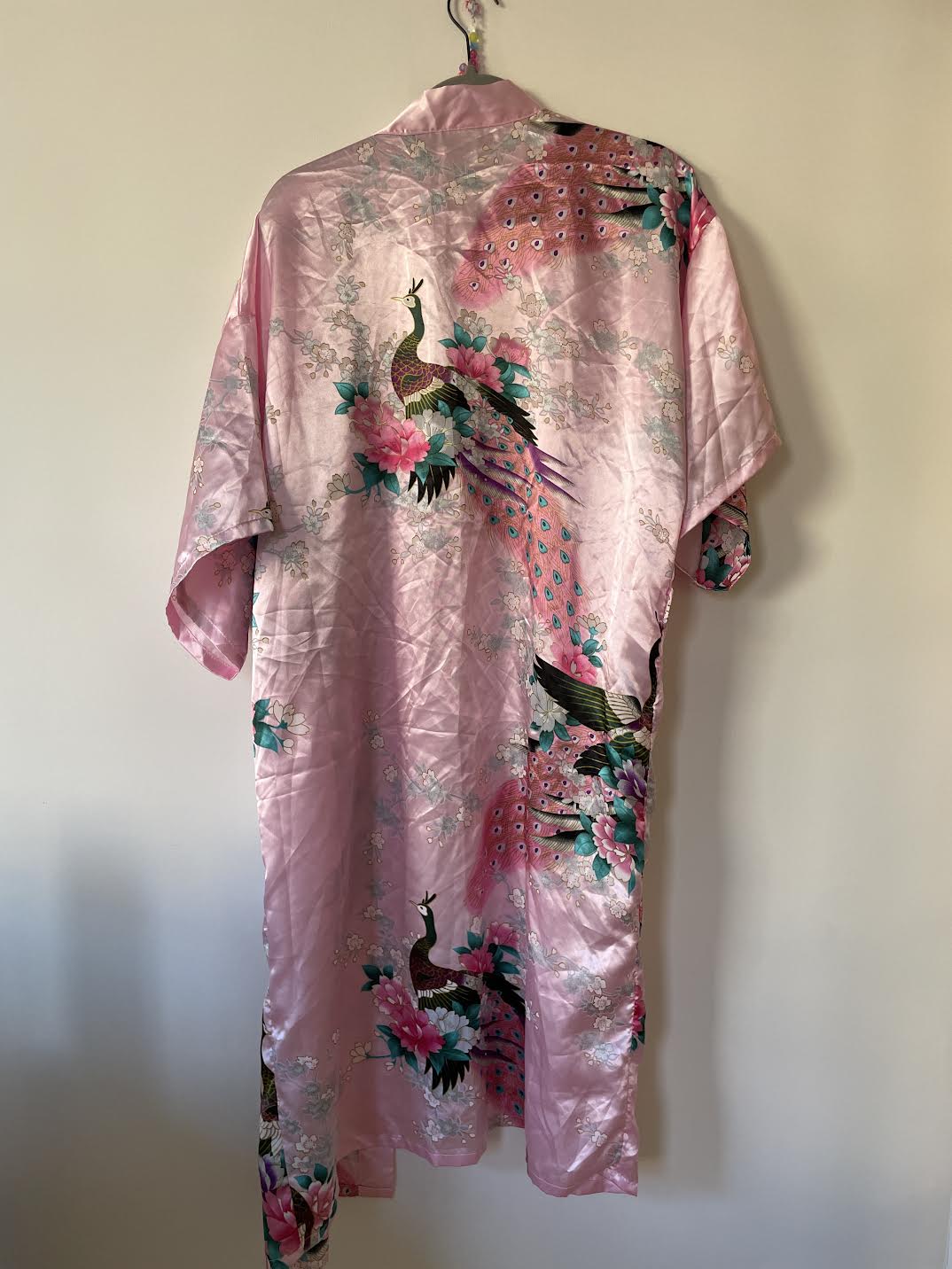 PEACOCK AND LOTUS FLOWER KIMONO ROBE