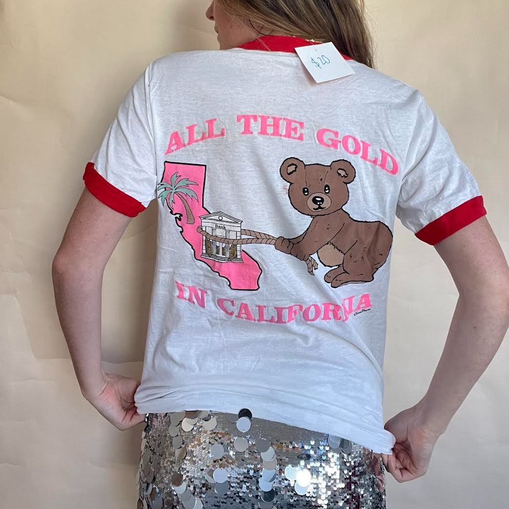 1988 SCREEN STARS ALL THAT GLITTERS IS GOLD IN CALIFORNIA T-SHIRT
