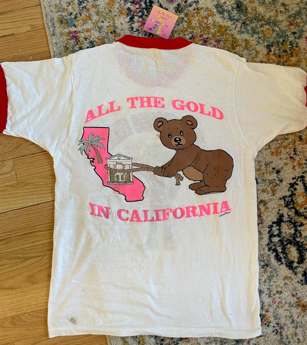 1988 SCREEN STARS ALL THAT GLITTERS IS GOLD IN CALIFORNIA T-SHIRT