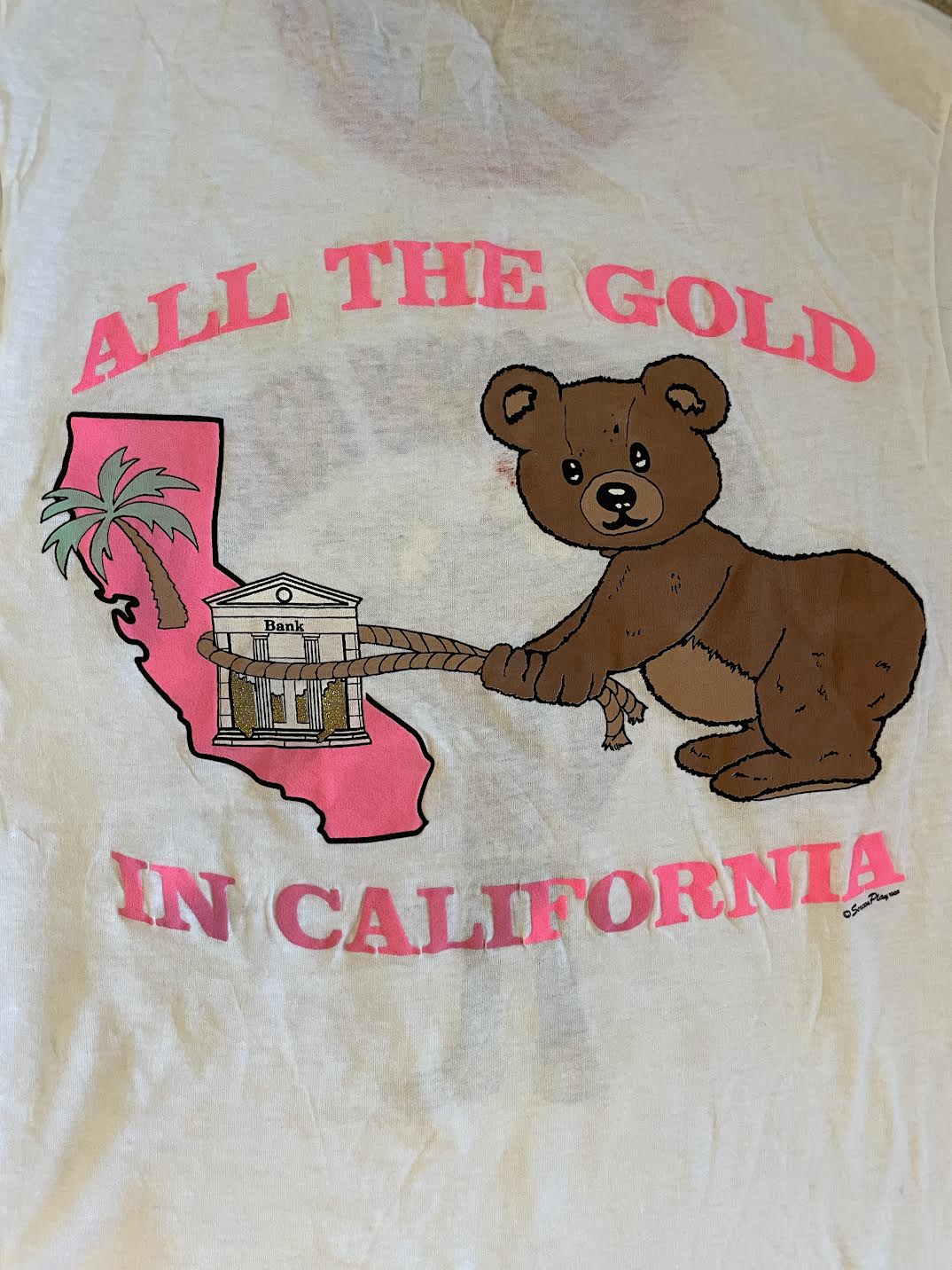1988 SCREEN STARS ALL THAT GLITTERS IS GOLD IN CALIFORNIA T-SHIRT